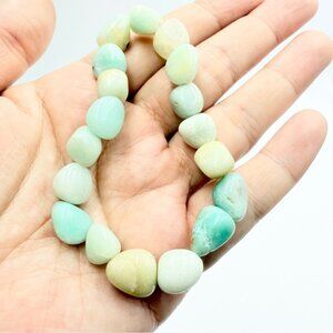 Natural Mint Green Amazonite Beaded Bracelet